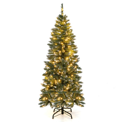 Künstlicher Weihnachtsbaum mit Beleuchtung, 150cm, schmal, 200 LED, blaugrün