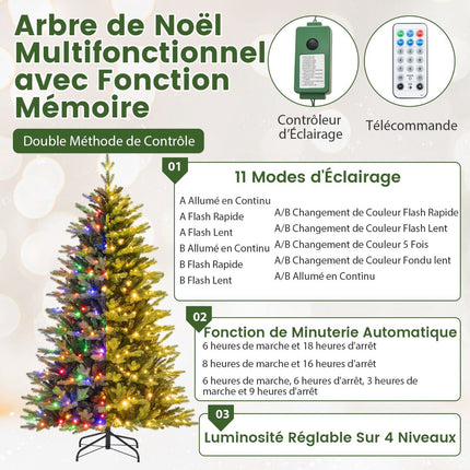 Vorbeleuchteter Künstlicher Weihnachtsbaum 180cm, 250 LED, 11 Modi