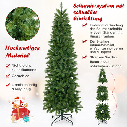 Vorbeleuchteter Künstlicher Weihnachtsbaum 180cm, 270 LED, 648 Spitzen