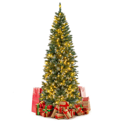 Künstlicher Weihnachtsbaum mit Beleuchtung 180cm, schmal, 250 LEDs