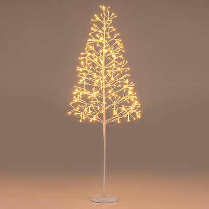 Vorgeschmückter Birkenbaum, 1,5 m, 240 warmweiße LEDs, beschwerter Fuß