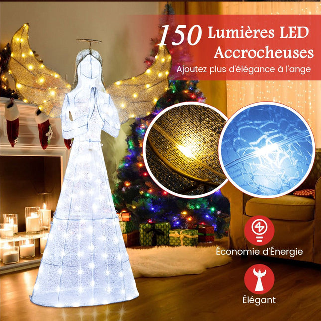 Vorbeleuchteter Weihnachtsengel 1,55m, 150 LEDs, Innen- und Außenbereich