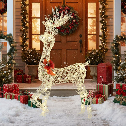 Vorbeleuchtetes Weihnachtsreh, 150 cm, 100 LEDs für Innen- und Außenbereich