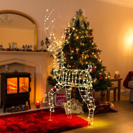Svítící vánoční sob 186cm, 300 teplých bílých LED