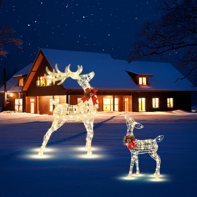 Vorbeleuchtetes Weihnachtsrentier, 50 LED, Außenstecker