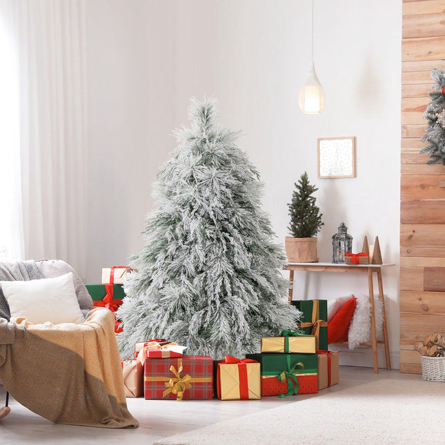 Svítící vánoční stromek se sklopnými větvemi 146cm, teplé bílé LED