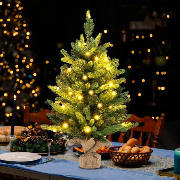 Vorbeleuchteter Mini-Weihnachtsbaum 60cm, 35 warmweiße LEDs