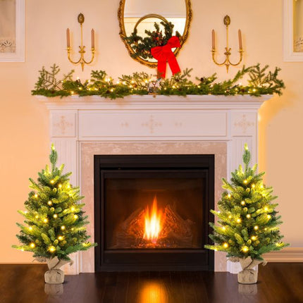 Vorbeleuchteter Mini-Weihnachtsbaum 60cm, 35 warmweiße LEDs
