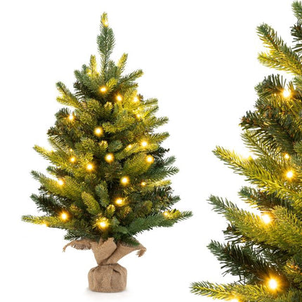 Vorbeleuchteter Mini-Weihnachtsbaum 60cm, 35 warmweiße LEDs