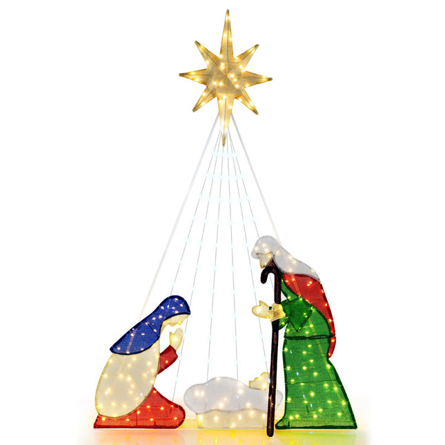 Pre-Lit Nativity Scene Set, 180 cm, 240 LED, 6 Modes
