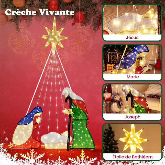 Pre-Lit Nativity Scene Set, 180 cm, 240 LED, 6 Modes