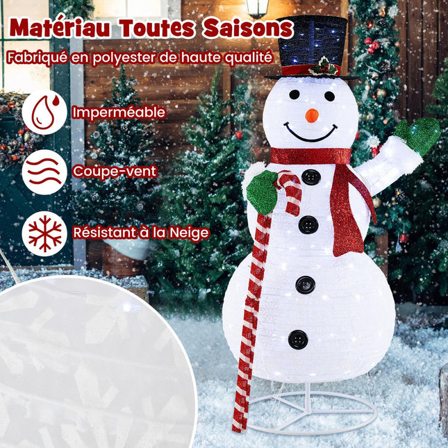 Pre-Lit Snowman Yard Decoration – 150 cm, 180 LEDs