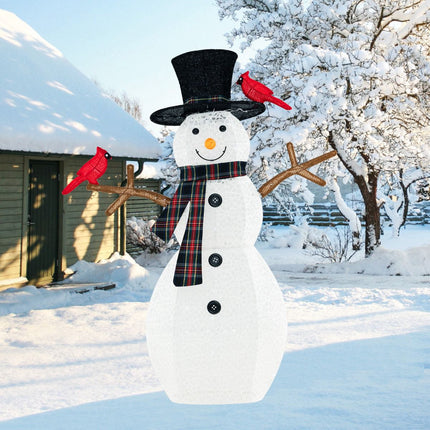 Vorbeleuchteter Schneemann-Gartenstecker, 127 cm, 70 kaltweiße LEDs