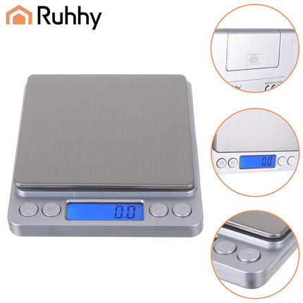 Präzisions-LCD-Küchenwaage 2 kg mit 2 Schüsseln