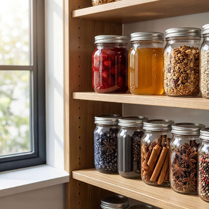 Preserving Jars with Lids, Airtight, Set of 8