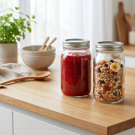 Preserving Jars with Lids, Airtight, Set of 8
