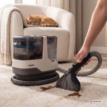 Princess Spot Cleaner 600 W with Water Spray and Suction, 1.1 L Tank, IPX4