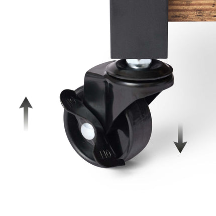 Printer Stand with Castors, Black, 3-Tier, Engineered Wood