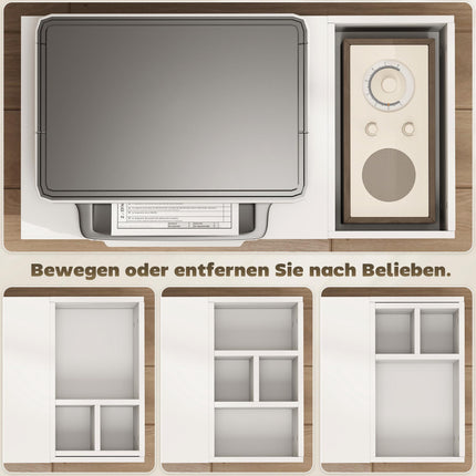 Druckerunterschrank mit Ablagen, Weiß, 70 x 34 x 60 cm