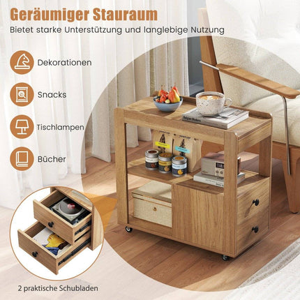 Printer Stand with Wheels, 2 Drawers, and Shelves