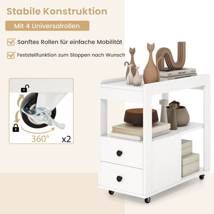 Printer Stand with Wheels, 2 Drawers, and Shelves