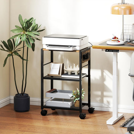 Printer Stand with Wheels, Outlets, USB & USB-C, 40kg Capacity