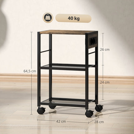Printer Stand with Wheels, Outlets, USB & USB-C, 40kg Capacity