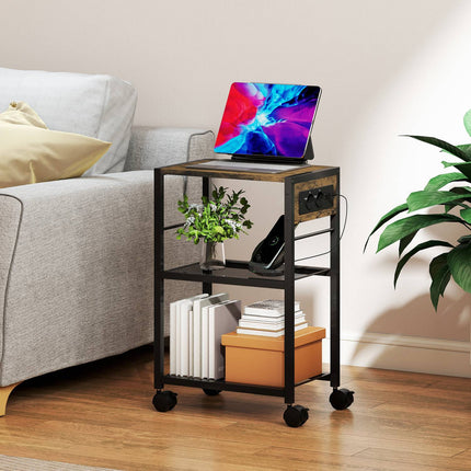 Printer Stand with Wheels, Outlets, USB & USB-C, 40kg Capacity
