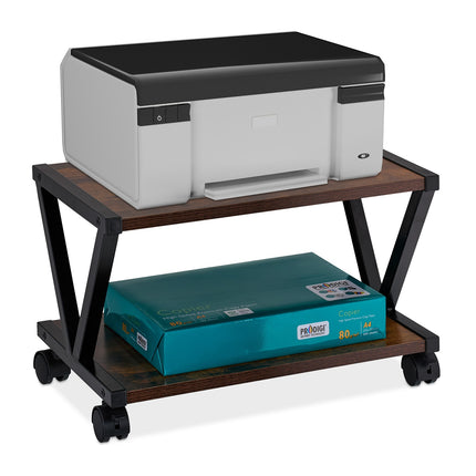 Printer Stand with Wheels, Two Shelves, Mobile