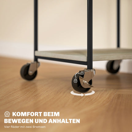 Druckerwagen aus Stahl – 3 Ablagen, 12 kg Tragkraft