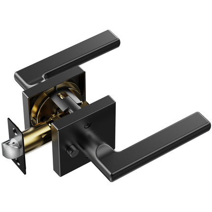 Privacy Door Handle, 10-Pack Matte Black, Reversible Lock