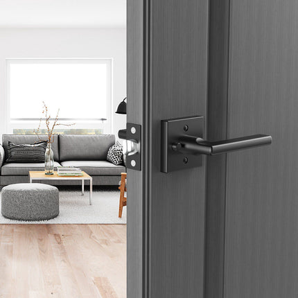 Privacy Door Handle, 10-Pack Matte Black, Reversible Lock