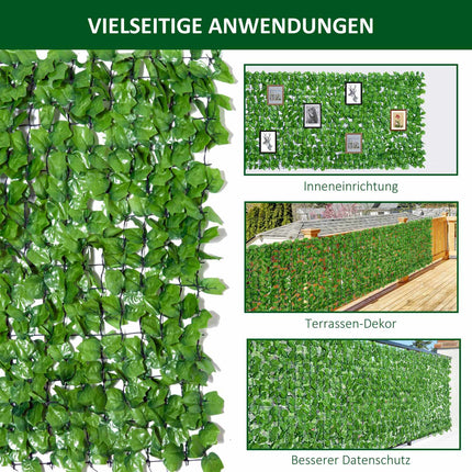 Künstliche Sichtschutzhecke, hellgrün 300x100cm Wanddekoration