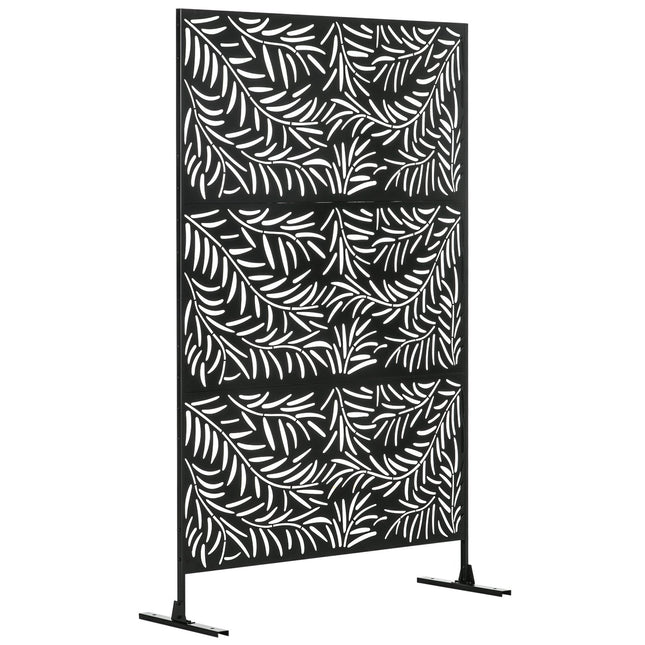 Raumteiler aus Stahl - Weidenblatt, 122x198cm, Verwendung auf der Terrasse