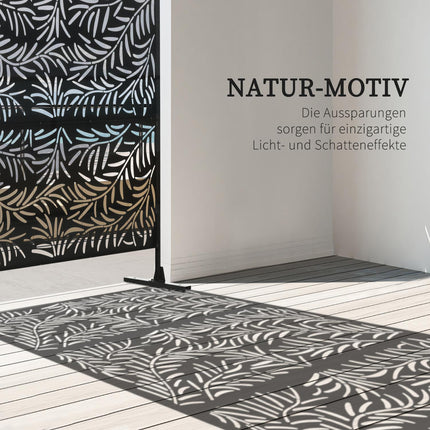 Raumteiler aus Stahl - Weidenblatt, 122x198cm, Verwendung auf der Terrasse