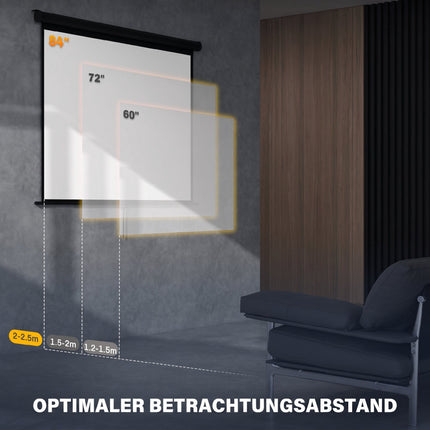 Beamer-Leinwand 84 Zoll 4:3, 171 x 128 cm Rollo
