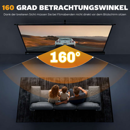 Beamer-Leinwand mit Ständer, 100 Zoll, 16:9 HD 4K