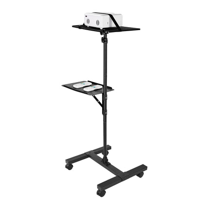 Projector Stand Cart with Wheels, 2-Shelf, Adjustable Height