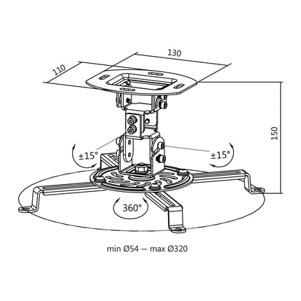 Projector mount Universal 150mm