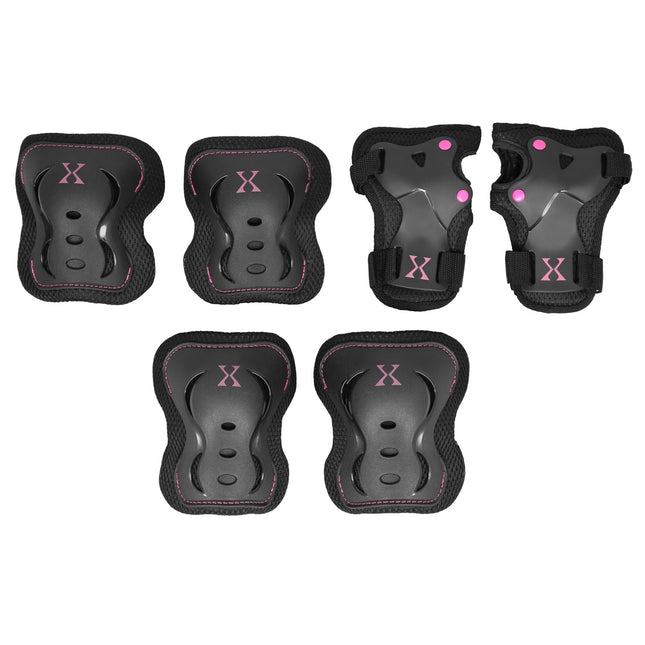Schutzausrüstungsset, Größe XL, Schwarz-Pink