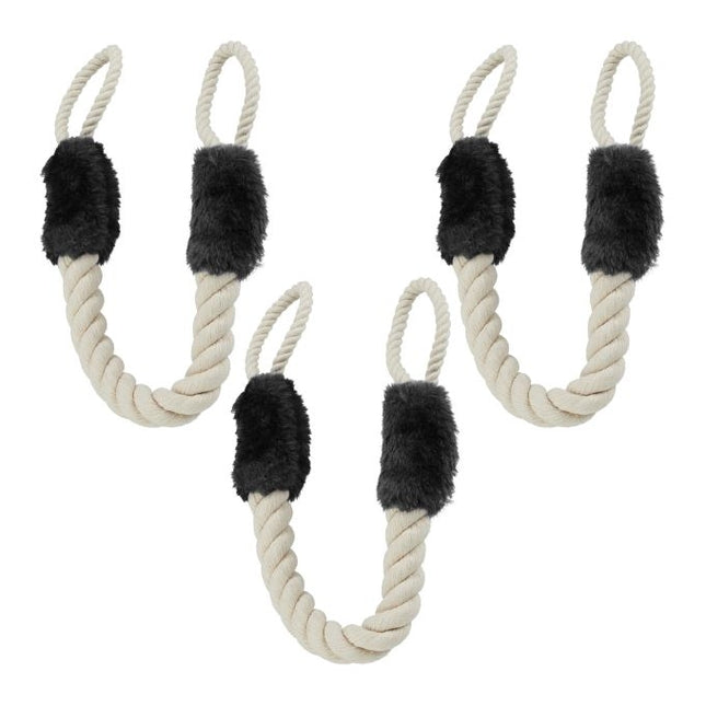 Lot de 3 clips de protection pour cordon de porte noir