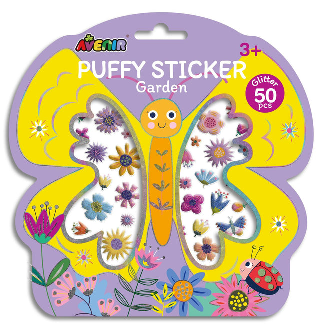 Puffy Stickers for Garden Decor, 50-Piece Set