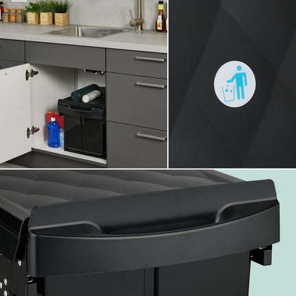 Pull-Out Waste Bin, Black – Space-Saving Kitchen Solution