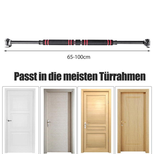 Klimmzugstange für Türrahmen, rutschfeste Schaumstoffgriffe, 65-100 cm