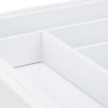 Pull-out cutlery box in white bamboo