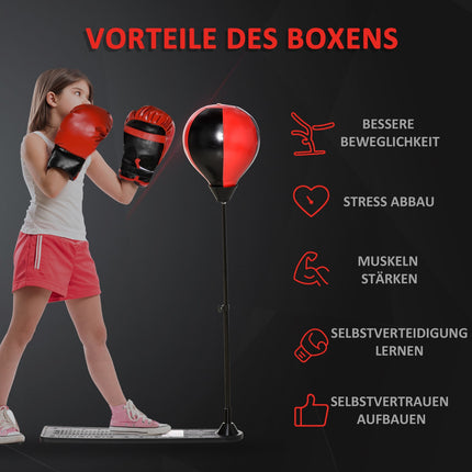 Adjustable Boxing Rack for Kids 5-8 - Includes Gloves