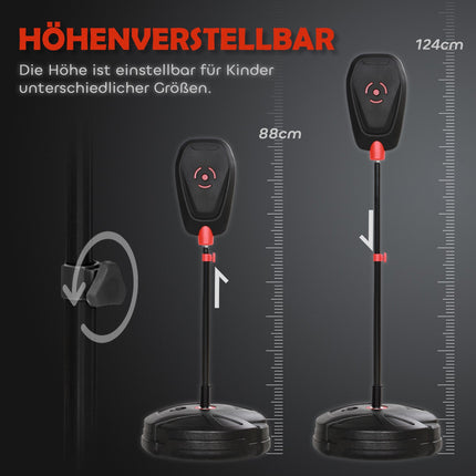 Verstellbarer Boxsack, 88-124 cm, mit Handschuhen, schwarz