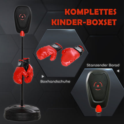 Verstellbarer Boxsack, 88-124 cm, mit Handschuhen, schwarz