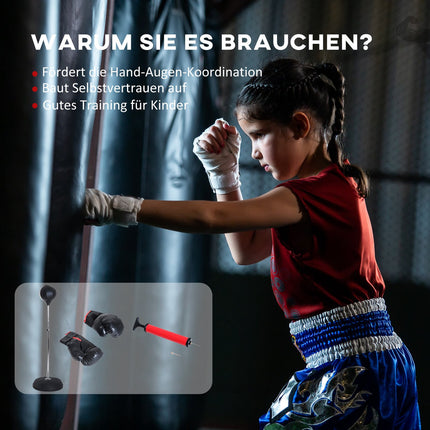 Verstellbarer Box-Trainingsständer mit Handschuhen und Ständer