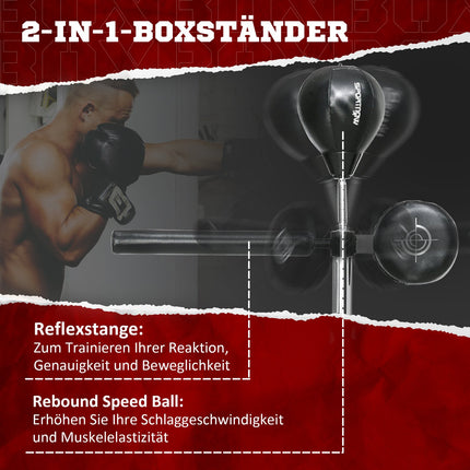 Verstellbares Boxgestell mit reflektierender Stange, HDPE und Leder
